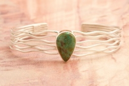 Genuine Sonoran Turquoise Sterling Silver Branch Bracelet
